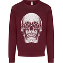 Old Man Skull With Glasses Gothic Biker Mens Sweatshirt Jumper Maroon