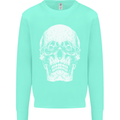 Old Man Skull With Glasses Gothic Biker Mens Sweatshirt Jumper Peppermint