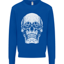 Old Man Skull With Glasses Gothic Biker Mens Sweatshirt Jumper Royal Blue