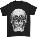 Old Man Skull With Glasses Gothic Biker Mens T-Shirt Cotton Gildan Black