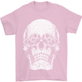Old Man Skull With Glasses Gothic Biker Mens T-Shirt Cotton Gildan Light Pink