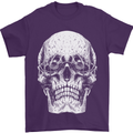 Old Man Skull With Glasses Gothic Biker Mens T-Shirt Cotton Gildan Purple