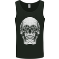 Old Man Skull With Glasses Gothic Biker Mens Vest Tank Top Black