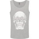 Old Man Skull With Glasses Gothic Biker Mens Vest Tank Top Sports Grey