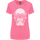 Old Man Skull With Glasses Gothic Biker Womens Wider Cut T-Shirt Azalea