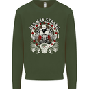 Old Man Strong Gym Age Bodybuilding Mens Sweatshirt Jumper Forest Green