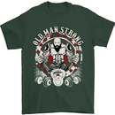 Old Man Strong Gym Age Bodybuilding Mens T-Shirt Cotton Gildan Forest Green