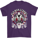Old Man Strong Gym Age Bodybuilding Mens T-Shirt Cotton Gildan Purple