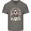 Old Man Strong Gym Age Bodybuilding Mens V-Neck Cotton T-Shirt Charcoal