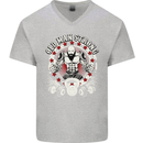 Old Man Strong Gym Age Bodybuilding Mens V-Neck Cotton T-Shirt Sports Grey