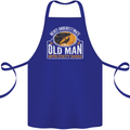 Old Man With Sticky Shoes Climbing Climber Cotton Apron 100% Organic Royal Blue