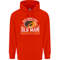 Old Man With Sticky Shoes Climbing Climber Mens 80% Cotton Hoodie Bright Red