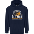 Old Man With Sticky Shoes Climbing Climber Mens 80% Cotton Hoodie Navy Blue