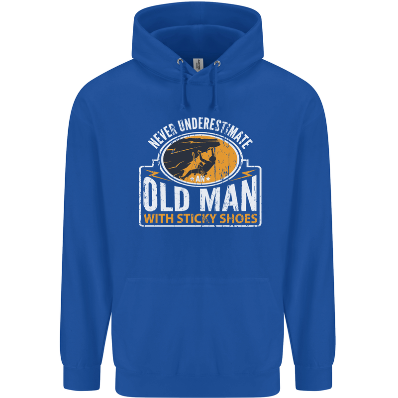 Old Man With Sticky Shoes Climbing Climber Mens 80% Cotton Hoodie Royal Blue