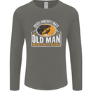 Old Man With Sticky Shoes Climbing Climber Mens Long Sleeve T-Shirt Charcoal