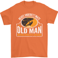 Old Man With Sticky Shoes Climbing Climber Mens T-Shirt Cotton Gildan Orange