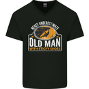 Old Man With Sticky Shoes Climbing Climber Mens V-Neck Cotton T-Shirt Black