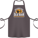 Old Man With a Bow & Arrow Funny Archery Cotton Apron 100% Organic Dark Grey