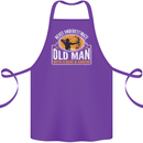 Old Man With a Bow & Arrow Funny Archery Cotton Apron 100% Organic Purple