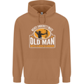 Old Man With a Bow & Arrow Funny Archery Mens 80% Cotton Hoodie Caramel Latte