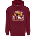 Old Man With a Bow & Arrow Funny Archery Mens 80% Cotton Hoodie Maroon
