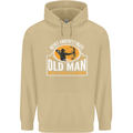 Old Man With a Bow & Arrow Funny Archery Mens 80% Cotton Hoodie Sand