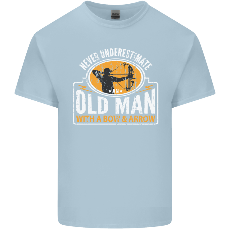 Old Man With a Bow & Arrow Funny Archery Mens Cotton T-Shirt Tee Top Light Blue