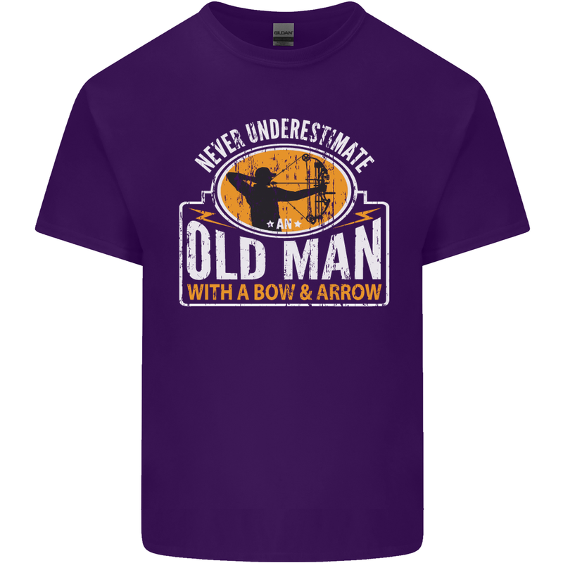Old Man With a Bow & Arrow Funny Archery Mens Cotton T-Shirt Tee Top Purple