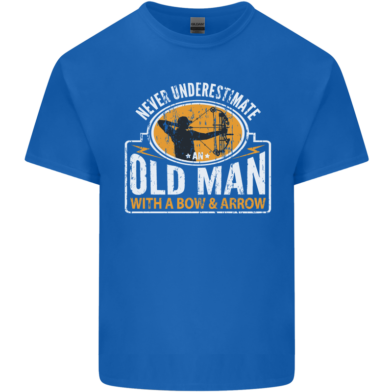 Old Man With a Bow & Arrow Funny Archery Mens Cotton T-Shirt Tee Top Royal Blue