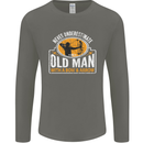 Old Man With a Bow & Arrow Funny Archery Mens Long Sleeve T-Shirt Charcoal