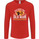 Old Man With a Bow & Arrow Funny Archery Mens Long Sleeve T-Shirt Red
