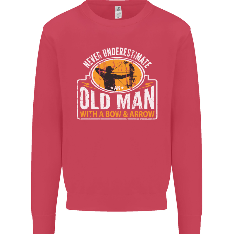 Old Man With a Bow & Arrow Funny Archery Mens Sweatshirt Jumper Heliconia