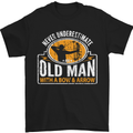 Old Man With a Bow & Arrow Funny Archery Mens T-Shirt Cotton Gildan Black