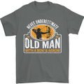 Old Man With a Bow & Arrow Funny Archery Mens T-Shirt Cotton Gildan Charcoal