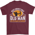 Old Man With a Bow & Arrow Funny Archery Mens T-Shirt Cotton Gildan Maroon