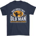 Old Man With a Bow & Arrow Funny Archery Mens T-Shirt Cotton Gildan Navy Blue