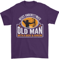 Old Man With a Bow & Arrow Funny Archery Mens T-Shirt Cotton Gildan Purple