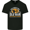 Old Man With a Bow & Arrow Funny Archery Mens V-Neck Cotton T-Shirt Black