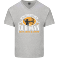 Old Man With a Bow & Arrow Funny Archery Mens V-Neck Cotton T-Shirt Sports Grey