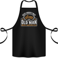 Old Man With a Motorcyle Biker Motorcycle Cotton Apron 100% Organic Black