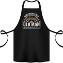 Old Man With a Motorcyle Biker Motorcycle Cotton Apron 100% Organic Black