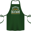 Old Man With a Motorcyle Biker Motorcycle Cotton Apron 100% Organic Forest Green
