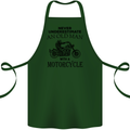Old Man With a Motorcyle Biker Motorcycle Cotton Apron 100% Organic Forest Green