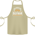 Old Man With a Motorcyle Biker Motorcycle Cotton Apron 100% Organic Khaki