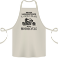 Old Man With a Motorcyle Biker Motorcycle Cotton Apron 100% Organic Natural