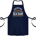Old Man With a Motorcyle Biker Motorcycle Cotton Apron 100% Organic Navy Blue