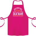 Old Man With a Motorcyle Biker Motorcycle Cotton Apron 100% Organic Pink