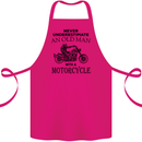 Old Man With a Motorcyle Biker Motorcycle Cotton Apron 100% Organic Pink