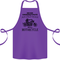 Old Man With a Motorcyle Biker Motorcycle Cotton Apron 100% Organic Purple