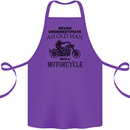 Old Man With a Motorcyle Biker Motorcycle Cotton Apron 100% Organic Purple